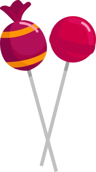 Red lollipop, illustration, vector on white background
