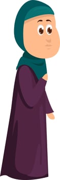 Muslim woman, illustration, vector on white background