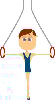 Athlete working out, illustration, vector on white background