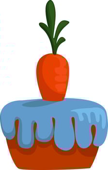 Carrot cake, illustration, vector on white background