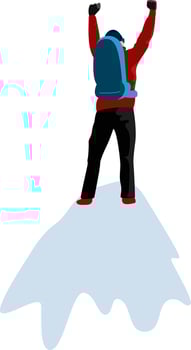 Conquer the peak, illustration, vector on white background