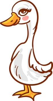 Beautiful goose, illustration, vector on white background