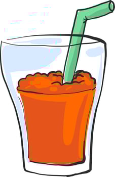 Orange juice, illustration, vector on white background
