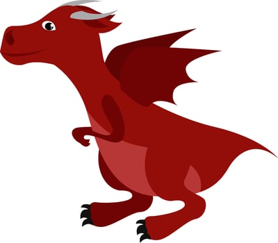 Red dragon, illustration, vector on white background