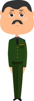 Military man, illustration, vector on white background