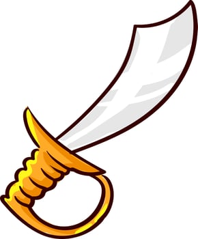 Pirate sword, illustration, vector on white background