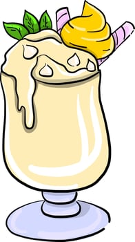 Smoothie in cup, illustration, vector on white background