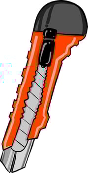 Red scalpel, illustration, vector on white background