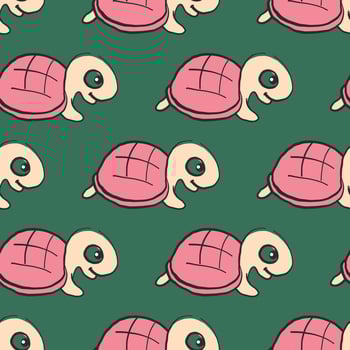 Turtles pattern, illustration, vector on white background