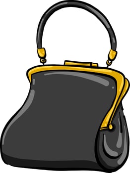 Black woman bag , illustration, vector on white background
