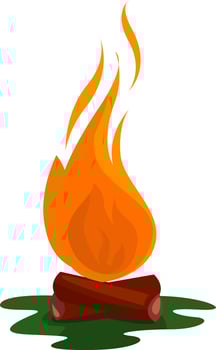 Bonfire , illustration, vector on white background