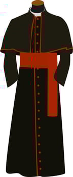 Black cassock , illustration, vector on white background