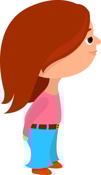Little woman , illustration, vector on white background