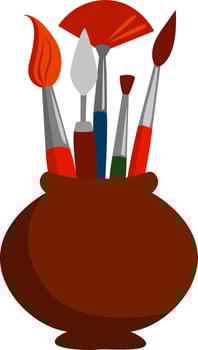Paint brushes , illustration, vector on white background