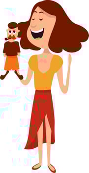 Puppeteer , illustration, vector on white background
