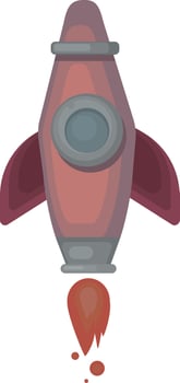 Space rocket , illustration, vector on white background