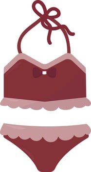 Red swimsuit , illustration, vector on white background