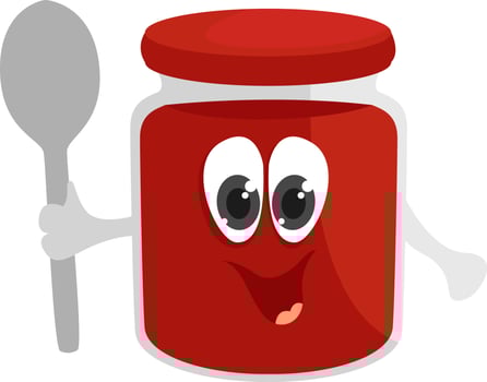 Tomato paste , illustration, vector on white background