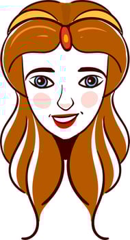 Goddess Aphrodite, illustration, vector on white background