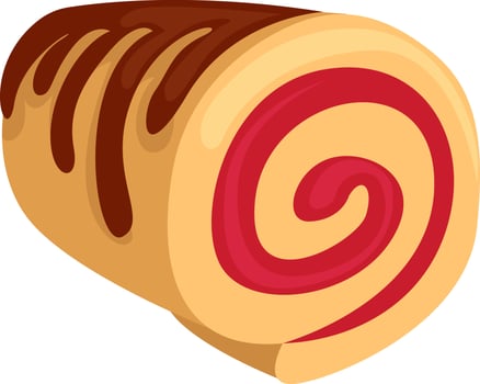 Swiss roll, illustration, vector on white background