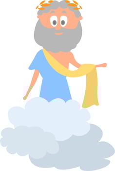 Zeus God, illustration, vector on white background