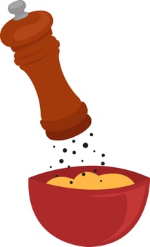 Black pepper, illustration, vector on white background