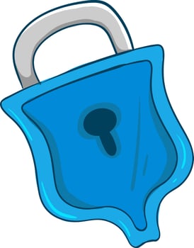 Blue lockpad, illustration, vector on white background