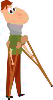 Crutches, illustration, vector on white background