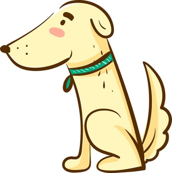 Yellow dog, illustration, vector on white background