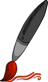 Fat paintbrush, illustration, vector on white background