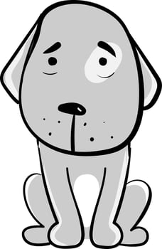 Sad dog, illustration, vector on white background