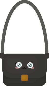 Happy black bag, illustration, vector on white background