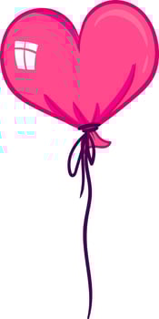 Pink balloon, illustration, vector on white background