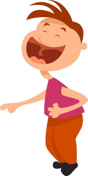 Guy laughing, illustration, vector on white background