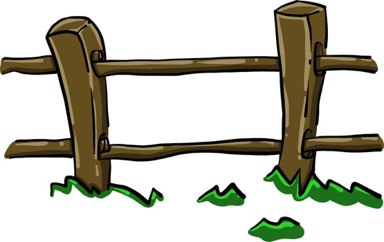 Railing in the yard, illustration, vector on white background