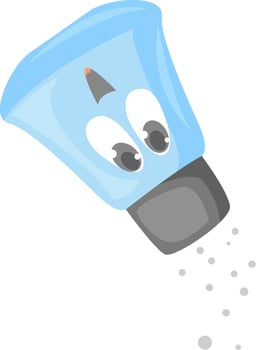 Shaker salt, illustration, vector on white background