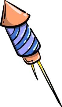 Rocket fireworks, illustration, vector on white background