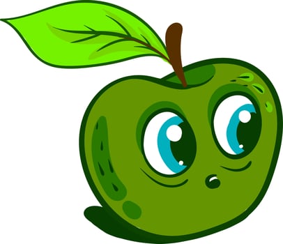 Scared apple, illustration, vector on white background