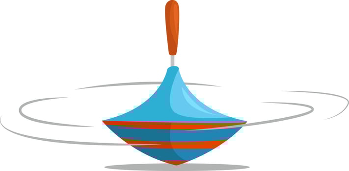 Spinning toy, illustration, vector on white background