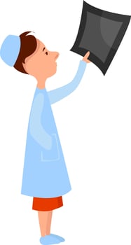 X ray picture, illustration, vector on white background