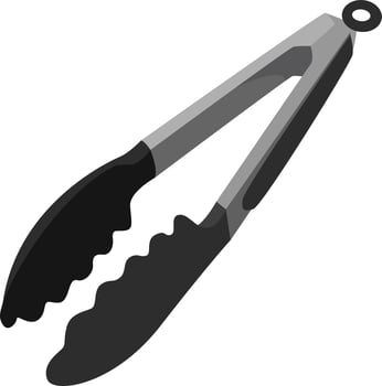 Kitchen tongs, illustration, vector on white background