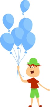 Blue balloons, illustration, vector on white background
