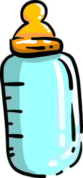 Baby bottle, illustration, vector on white background