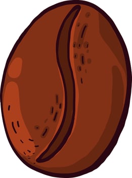Coffee bean, illustration, vector on white background