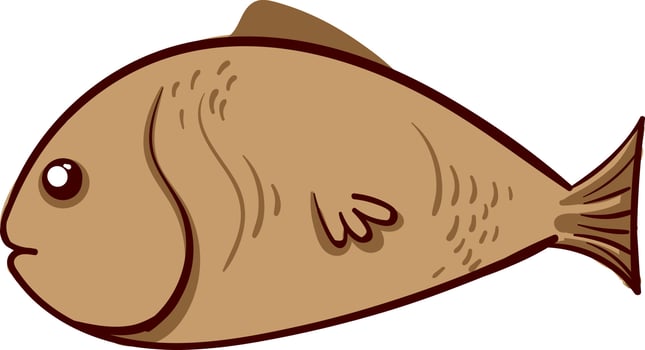Brown fish, illustration, vector on white background