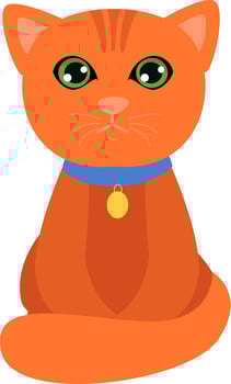 Orange cat, illustration, vector on white background