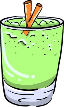 Green cocktail, illustration, vector on white background
