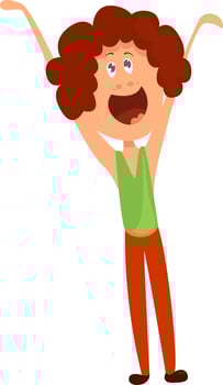 Happy girl, illustration, vector on white background