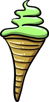 Green ice cream, illustration, vector on white background