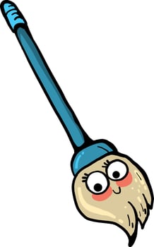 Happy mop, illustration, vector on white background